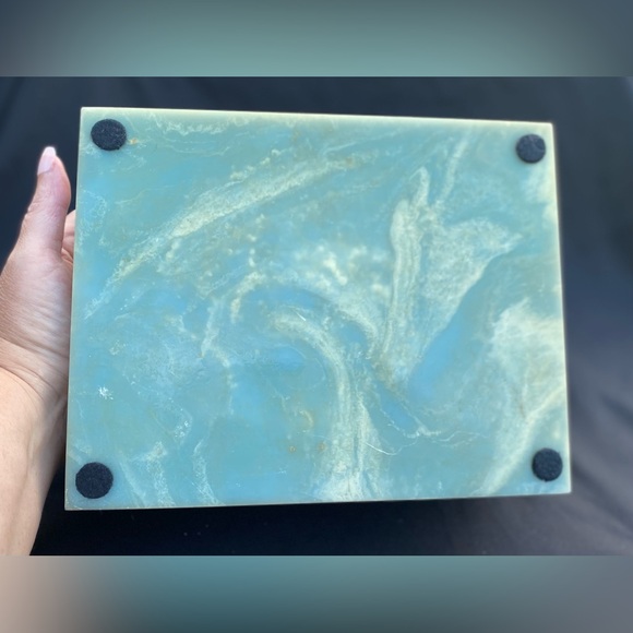 Incolay Carved Stone Hinged Jewelry Trinket Box with Compartments Gorgeous** - Picture 15 of 16